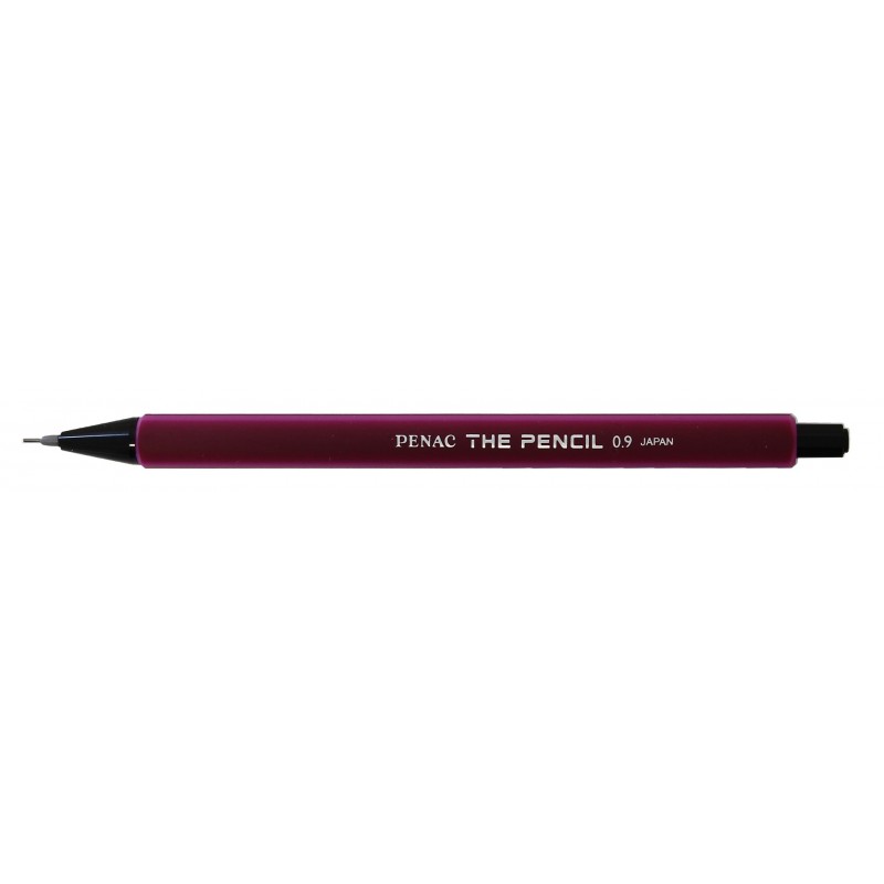 Creion mecanic PENAC The Pencil, rubber grip, 0.9mm, varf plastic - corp bordeaux