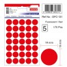Etichete autoadezive color, D19 mm, 175 buc/set, TANEX - rosu