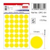 Etichete autoadezive color, D19 mm, 175 buc/set, TANEX - galben