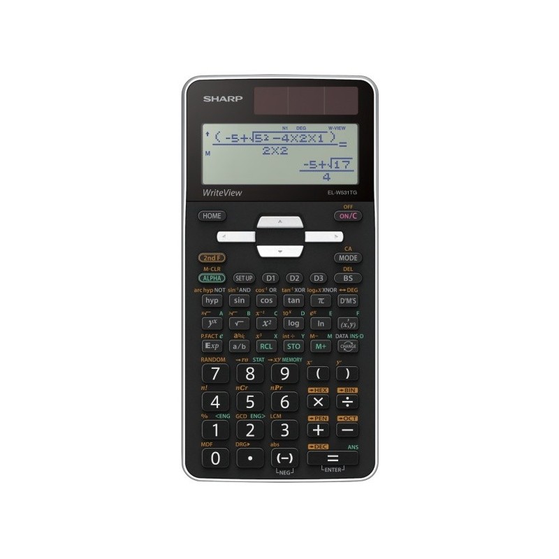 Calculator stiintific, 16 digits, 422 functiuni, 166x80x14 mm, dual power, SHARP EL-W531TGWH - alb
