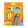 Creioane cerate, rotunde, solubile in apa, 8 culori/cutie, CARIOCA Baby Wild Crayons 2+
