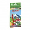 Creioane colorate cu guma, cutie carton, 12 culori/set, ALPINO Erasable