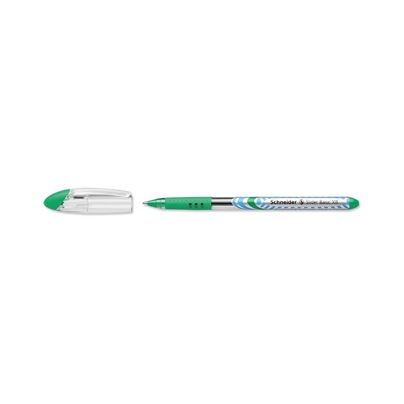 Pix SCHNEIDER Slider Basic XB, rubber grip, varf 1.4mm - scriere verde deschis