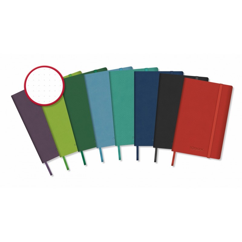 Caiet cu elastic, coperti rigide, 140 x 215mm, 96 file-80g/mp, hartie cream, AURORA -velin cu puncte