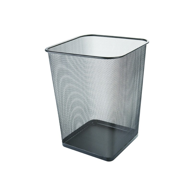 Cos metalic Mesh, pentru hartii, 18 litri, forma patrata, Q-Connect - negru