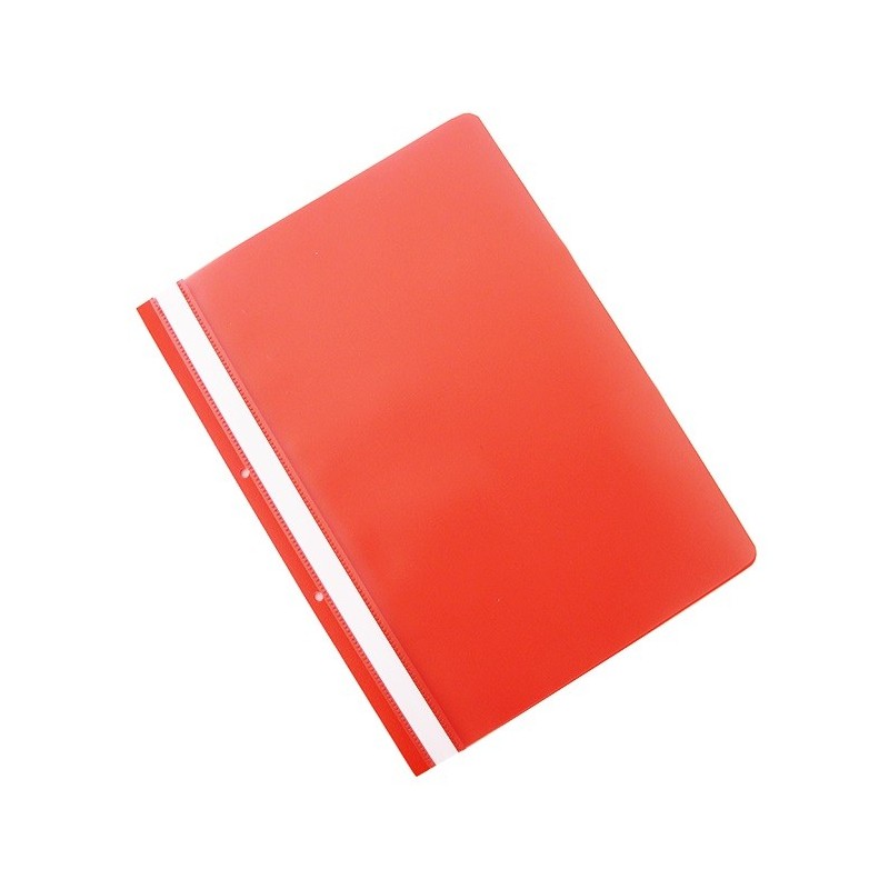 Dosar plastic PP cu sina, cu gauri, grosime 100/170 microni, 50 buc/set, Office products - rosu