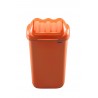 Cos plastic cu capac batant, pentru reciclare selectiva, capacitate 50l, PLAFOR Fala - portocaliu