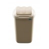 Cos plastic cu capac batant, pentru reciclare selectiva, capacitate 50l, PLAFOR Fala - cappuccino