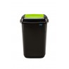 Cos plastic pentru reciclare selectiva, capacitate 45l, PLAFOR Quatro - negru cu capac verde