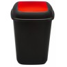 Cos plastic pentru reciclare selectiva, capacitate 45l, PLAFOR Quatro - negru cu capac rosu