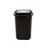 Cos plastic pentru reciclare selectiva, capacitate 45l, PLAFOR Quatro - negru cu capac gri