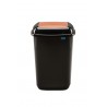 Cos plastic pentru reciclare selectiva, capacitate 45l, PLAFOR Quatro - negru cu capac maro