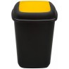 Cos plastic pentru reciclare selectiva, capacitate 90l, PLAFOR Quatro - negru cu capac galben