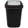 Cos plastic pentru reciclare selectiva, capacitate 90l, PLAFOR Quatro - negru cu capac gri