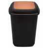 Cos plastic pentru reciclare selectiva, capacitate 90l, PLAFOR Quatro - negru cu capac maro