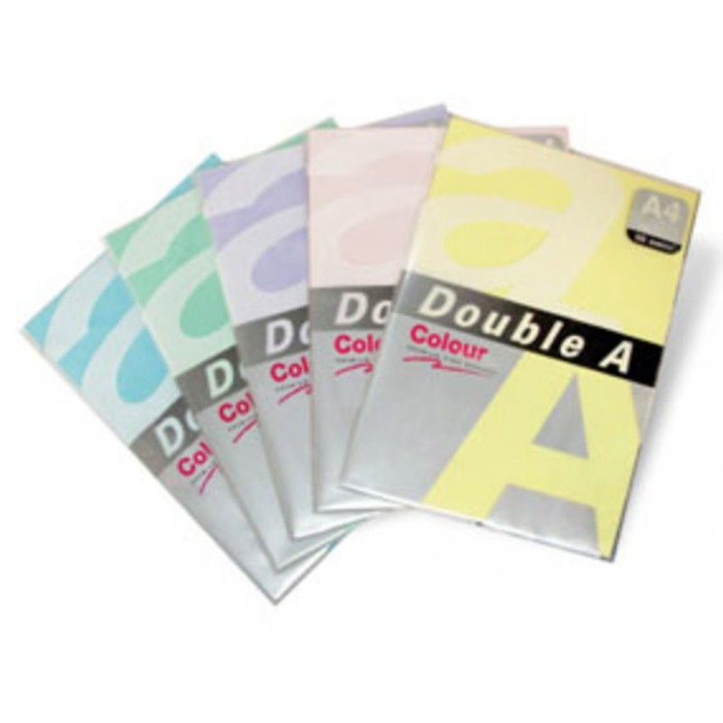 Hartie color pentru copiator A4, 75g/mp, 100coli/top, Double A - 5 culori neon asortate