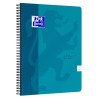 Caiet cu spirala A4, OXFORD School Touch , 70 file-90g/mp, 4 perf, coperta carton turcoaz - mate