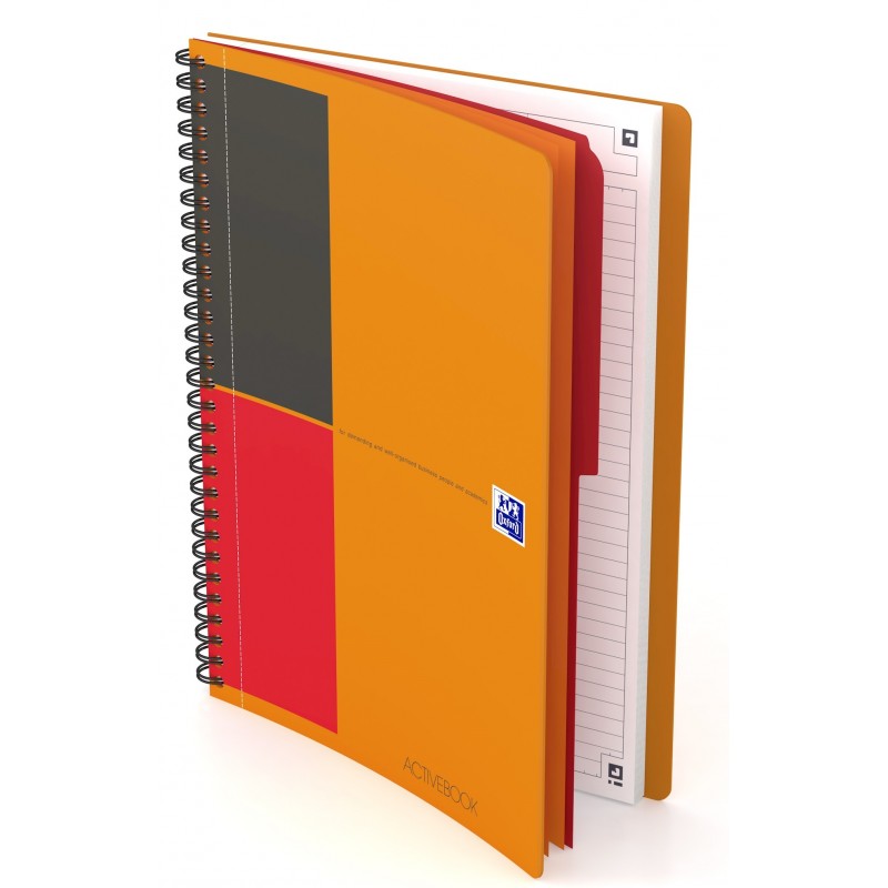 Caiet cu spirala B5, OXFORD Int. Activebook, 80 file - 80g/mp, Scribzee, coperta PP - dictando