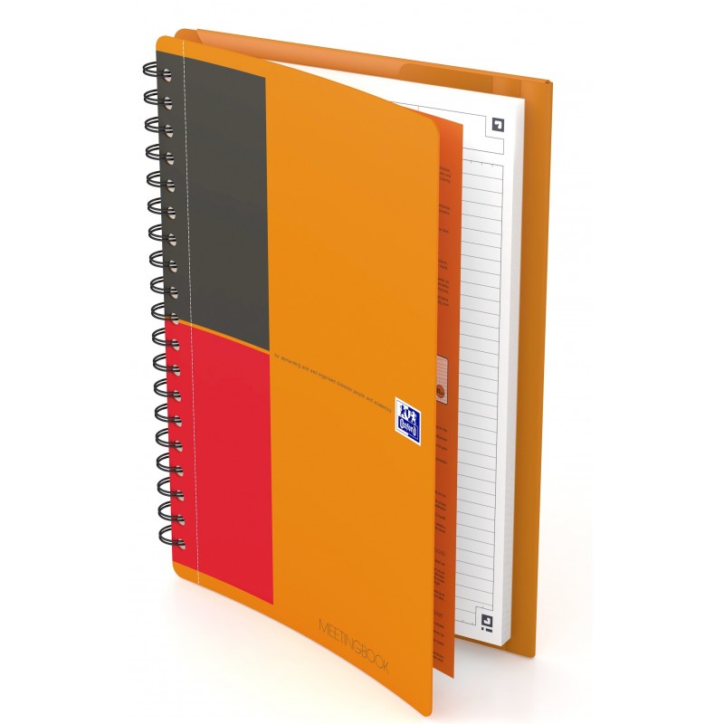 Caiet cu spirala B5, OXFORD Int. Meetingbook, 80 file - 80g/mp, Scribzee, coperta PP - dictando