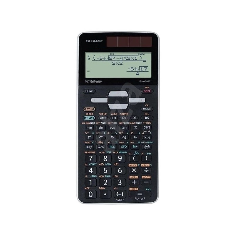 Calculator stiintific, 16 digits, 640 functiuni, 166x80x15 mm, dual power, SHARP EL-W506XSL-negru