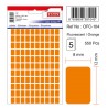 Etichete autoadezive color, 8 x 12 mm, 550 buc/set, TANEX - orange fluorescent