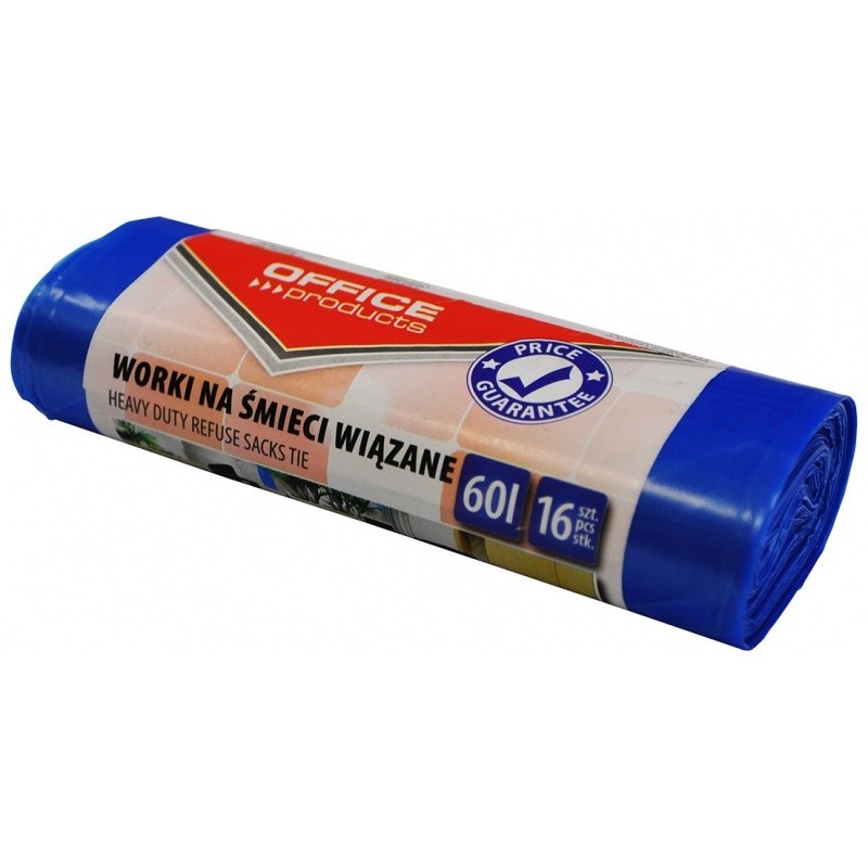 Saci menaj premium 60L, 60 x 75cm, 16 microni, 16buc/rola, Office Products - albastri