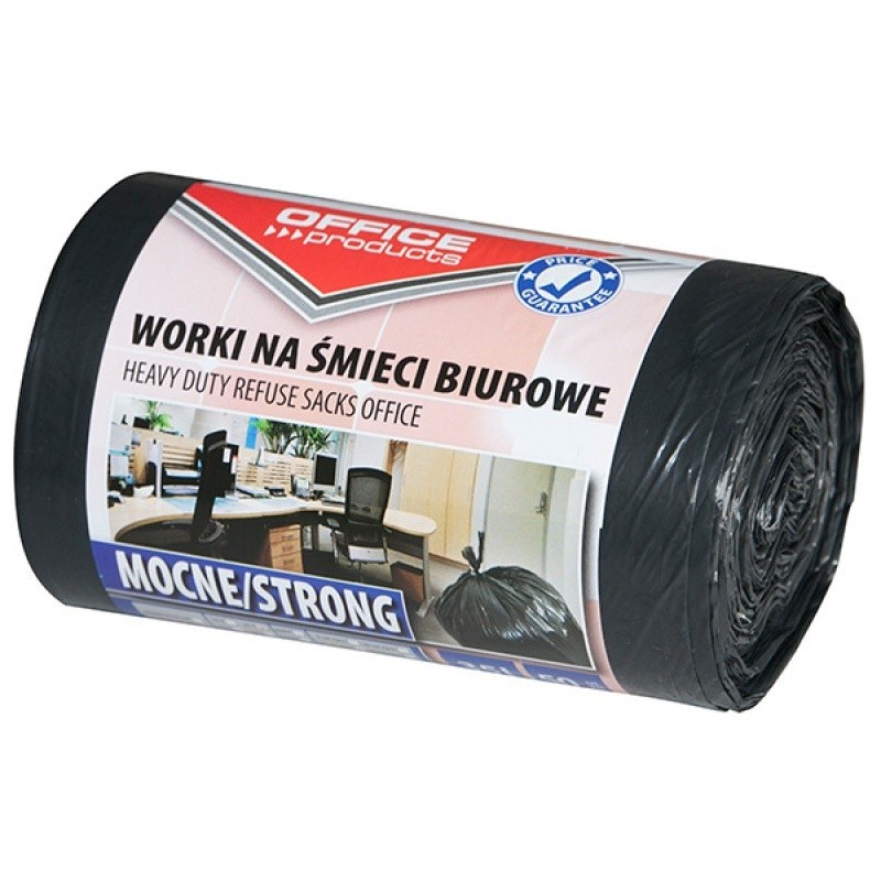 Saci menaj rezistenti 35L, 49 x 56cm, 20 microni, 50buc/rola, Office Products - negri