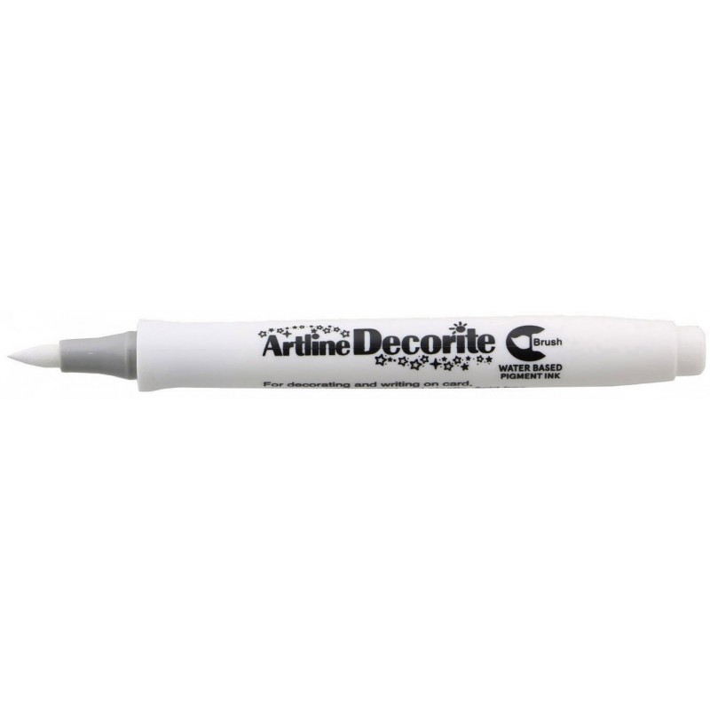 Marker ARTLINE Decorite, varf flexibil (tip pensula) - alb