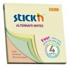 Notes autoadeziv 76 x 76 mm, 100 file, Stick"n Alternate - 4 culori pastel