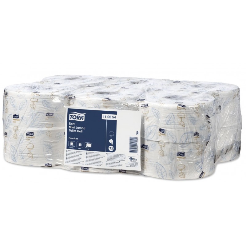 Hartie igienica TORK Premium Soft Mini Jumbo, 2 straturi, 9.7cm x 170m, 12 role/bax - alba