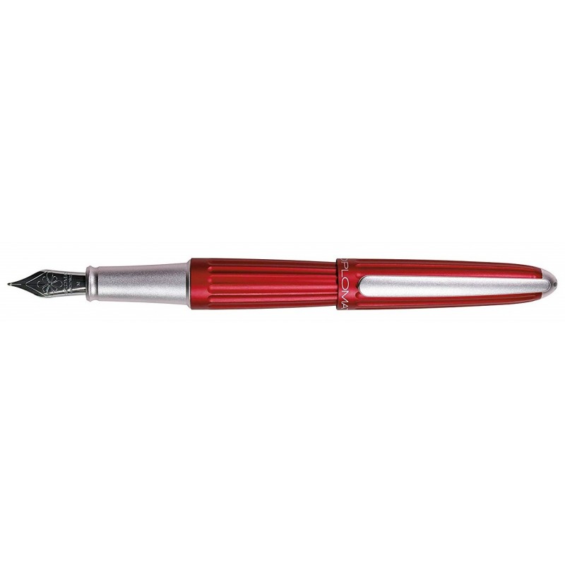 DIPLOMAT Aero Red - stilou cu penita M, din otel inoxidabil