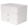 Suport cu 2 sertare + cutie ustensile HAN Allison Smart Box Plus - alb snow