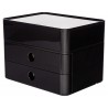 Suport cu 2 sertare + cutie ustensile HAN Allison Smart Box Plus - negru jet