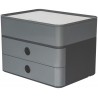 Suport cu 2 sertare + cutie ustensile HAN Allison Smart Box Plus - gri granite