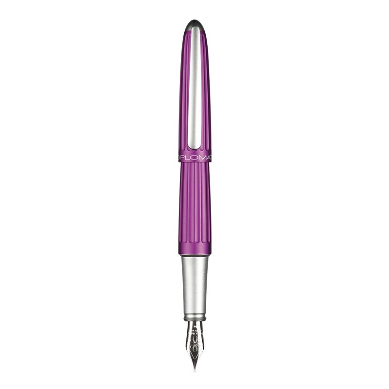 DIPLOMAT Aero Violet - stilou cu penita M, din otel inoxidabil