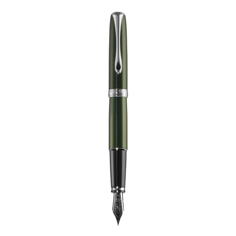 DIPLOMAT Excellence A2 - Evergreen Chrome - stilou cu penita M, din otel inoxidabil