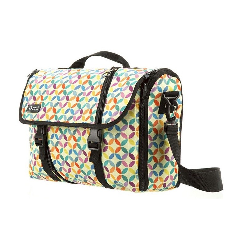 Geanta reversibila ZIPIT, cu husa laptop 14" - cercuri colorate