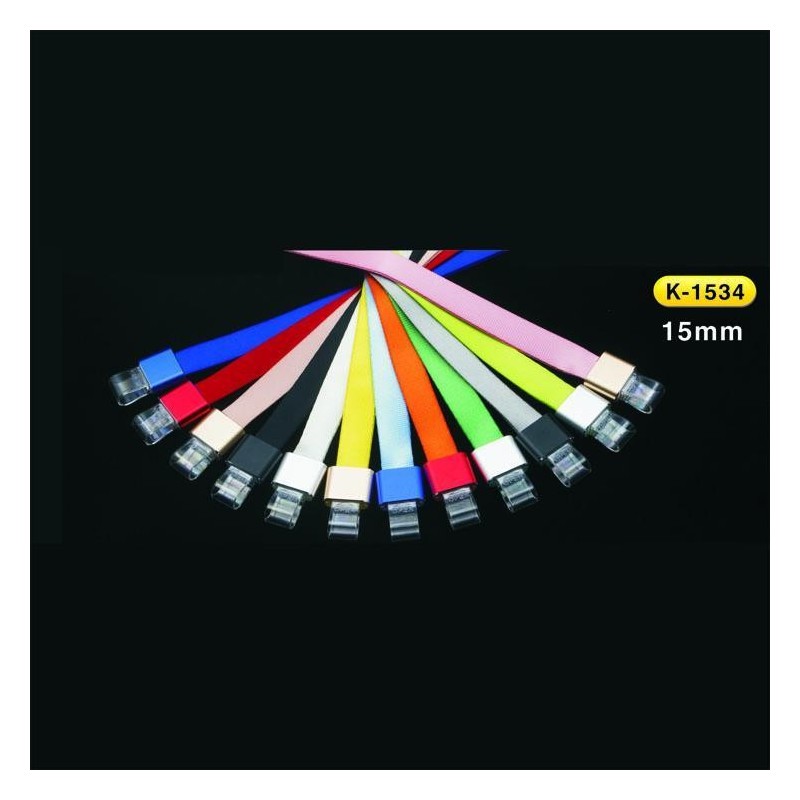 Lanyard textil, 15mm latime,clip metal, KEJEA - negru