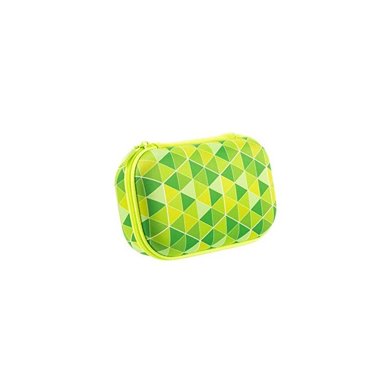 Penar cu fermoar, ZIPIT Colorz Storage box - triunghiuri verzi