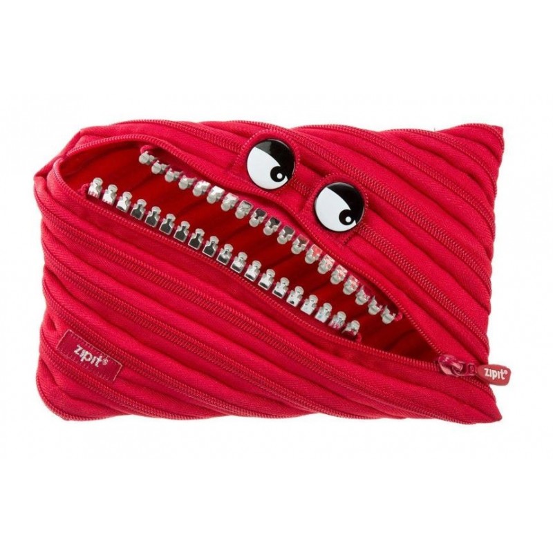 Penar cu fermoar, ZIPIT Grillz Monsters Jumbo - rosu cu dinti argintii