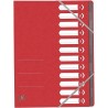 Mapa carton pentru sortare cu 12 separatoare si index, elastic pe colturi, OXFORD Top File - rosu