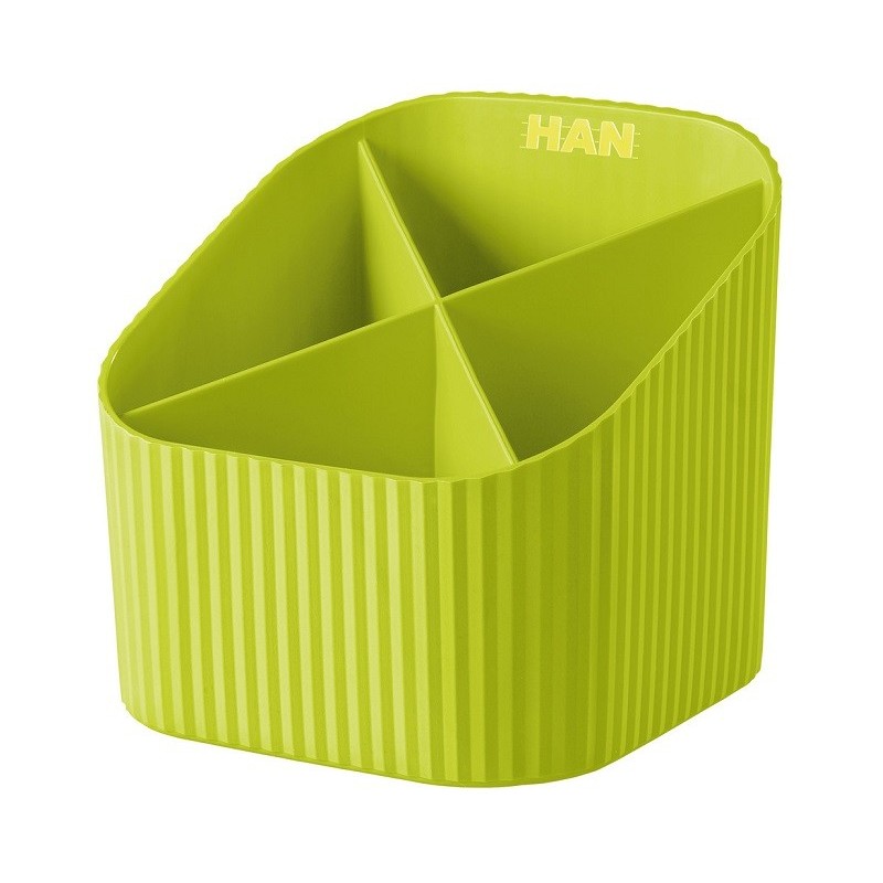 Suport pentru instrumente de scris, 4 compartimente, HAN X-Loop Trend-Colours - lemon