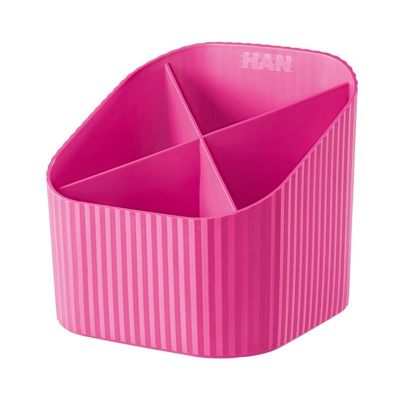 Suport pentru instrumente de scris, 4 compartimente, HAN X-Loop Trend-Colours - roz