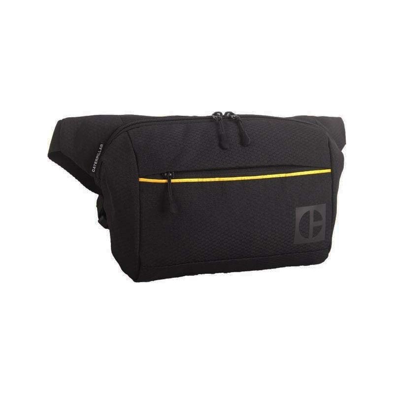 Borseta CATERPILLAR Code - Hex Parkour, material 420D hexagonal, buzunar cu fermoar - negru