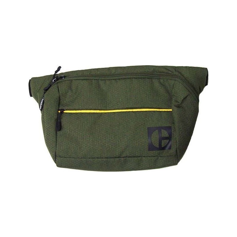 Borseta CATERPILLAR Code - Hex Parkour, material 420D hexagonal, buzunar cu fermoar - verde masliniu