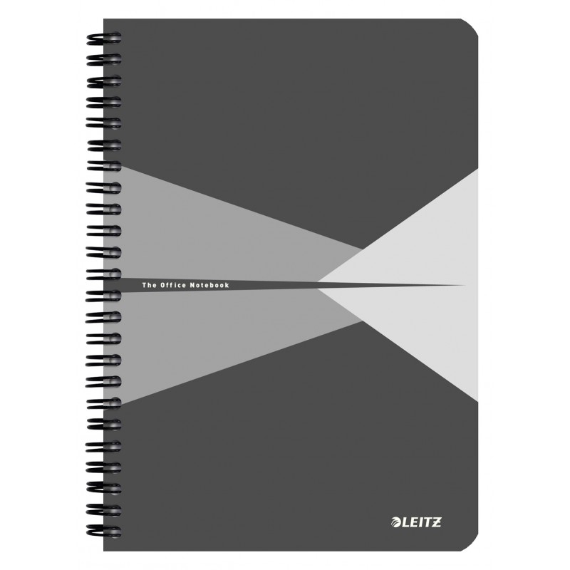Caiet de birou LEITZ Office, PP, A5, cu spira, matematica - gri