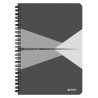 Caiet de birou LEITZ Office, PP, A5, cu spira, matematica - gri