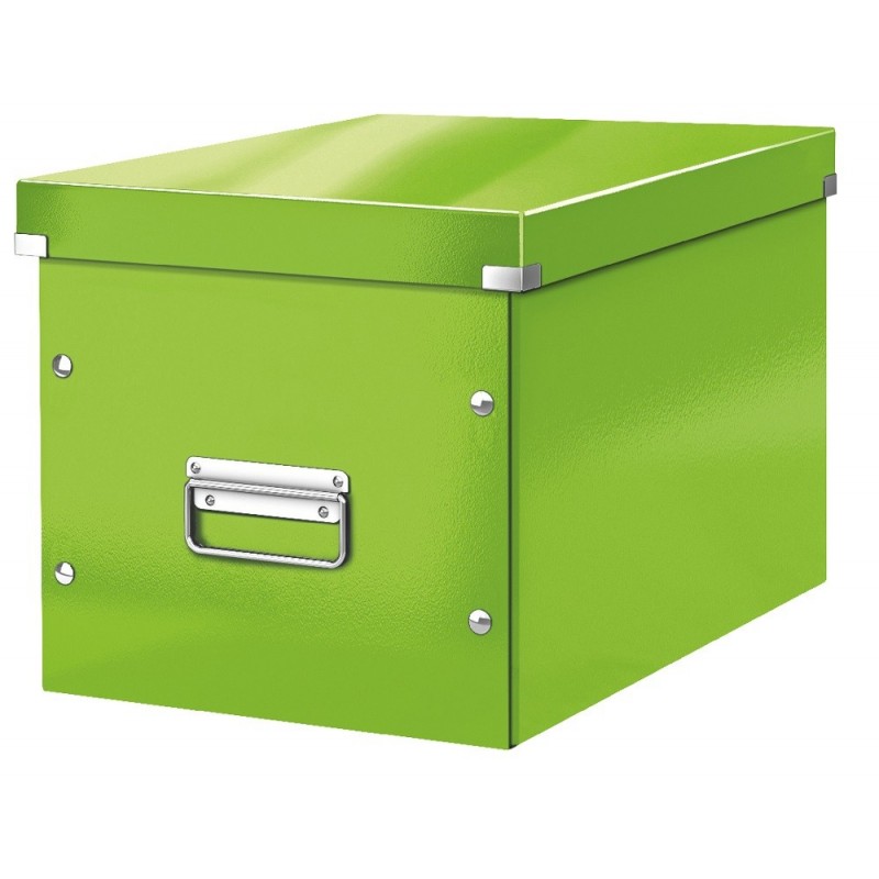 Cutie depozitare LEITZ WOW Click & Store, carton laminat, Cub, mare, verde