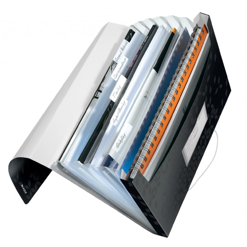 Mapa tip proiect LEITZ WOW, PP, A4, 250 coli, negru